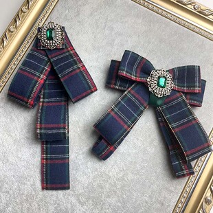 European and American ribbon bow tie exaggerated big bow brooch rhinestone multi-layer shirt sweater bow tie autumn and winter cross-border clothing