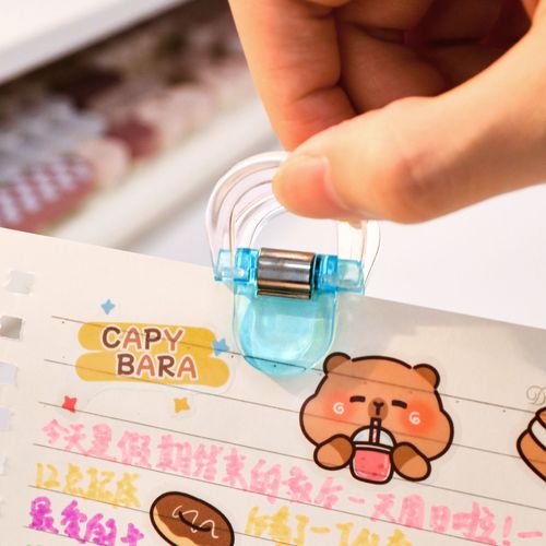 Colorful transparent universal clip simple and cute exam document storage clip high-quality long-tail folder memo clip