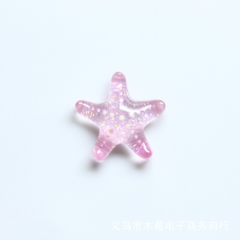 渐变细闪海洋系树脂贴片儿童可爱夏日diy海星鱼尾海豚装饰小配件|undefined