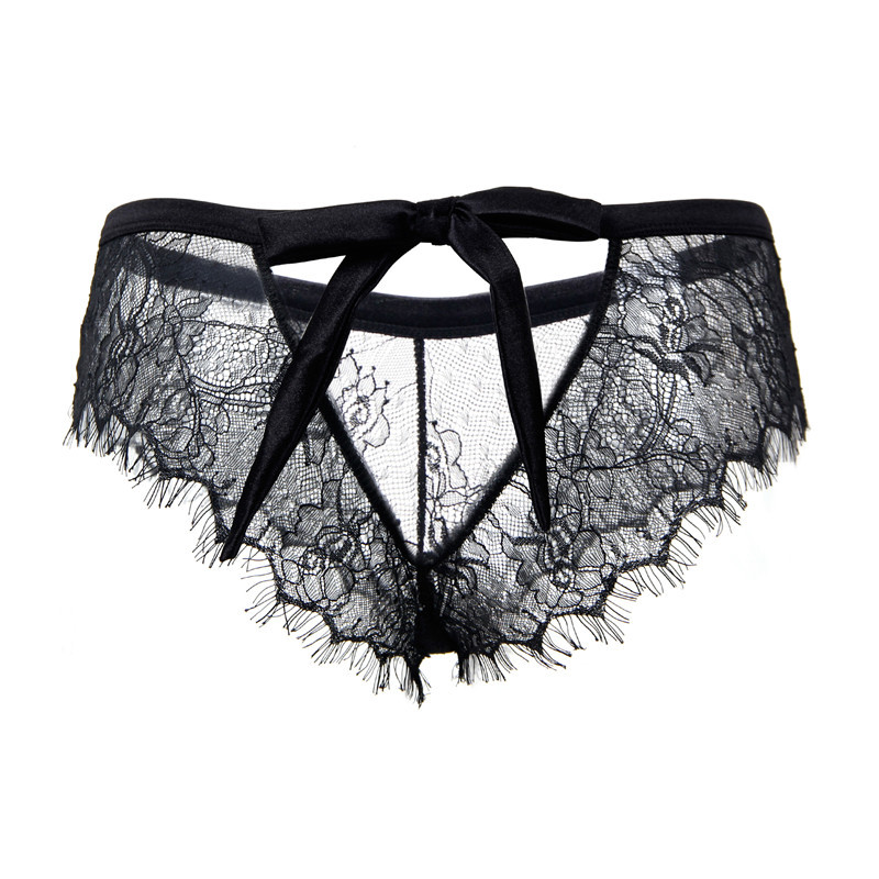 Comercio exterior transfronterizo Lencería sexy francesa Encaje sexy Bowknot Bragas calzoncillos huecos de gran tamaño temu
