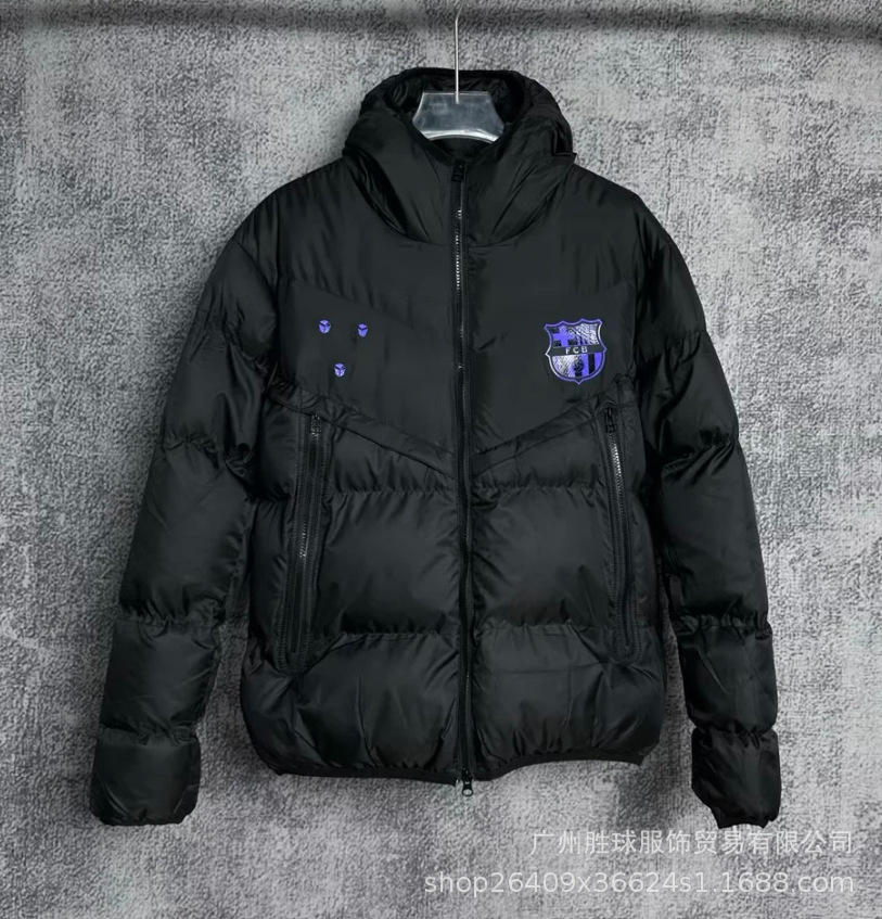 Chaqueta Térmica de Fútbol con Capucha de Algodón y Poliéster, Acolchada, para Deportes y Entrenamiento