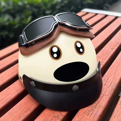 Battery electric car helmet 3C certification – Motosiklet dəbilqələri - one-size-fits-all-new-national-standard-3c-certification-cute-goggles-set-internet-celebrity-puppy