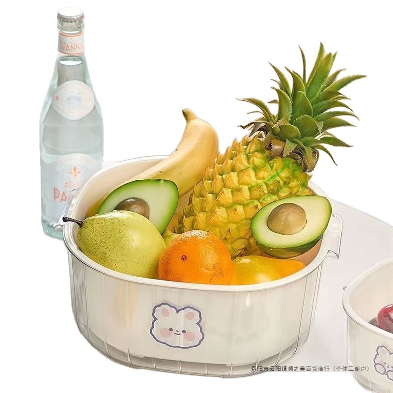 二層の極厚野菜洗浄と水切りバスケット、プラスチック製のキッチン野菜バスケット、果物と野菜の水切りバスケット、多目的リビングルーム野菜洗浄バスケット、家庭用|undefined