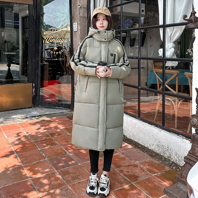 Nuevo invierno plumón de algodón chaqueta de algodón de rodilla de mujer larga chaqueta de algodón coreana suelta nicho chaqueta de algodón gruesa