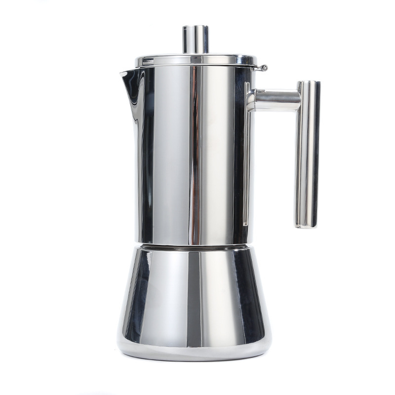 Cross-Border Popular 12-Cup 600ml Stainless Steel 304 Moka Pot Italian Coffee Pot Espresso Extraction Large Capacity