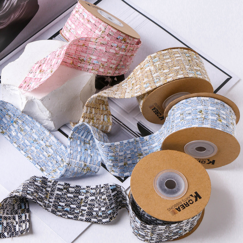 Gold and silver onion color matching small fragrant style ribbon DIY bow hair accessories flowers baking packaging bow tie ribbon