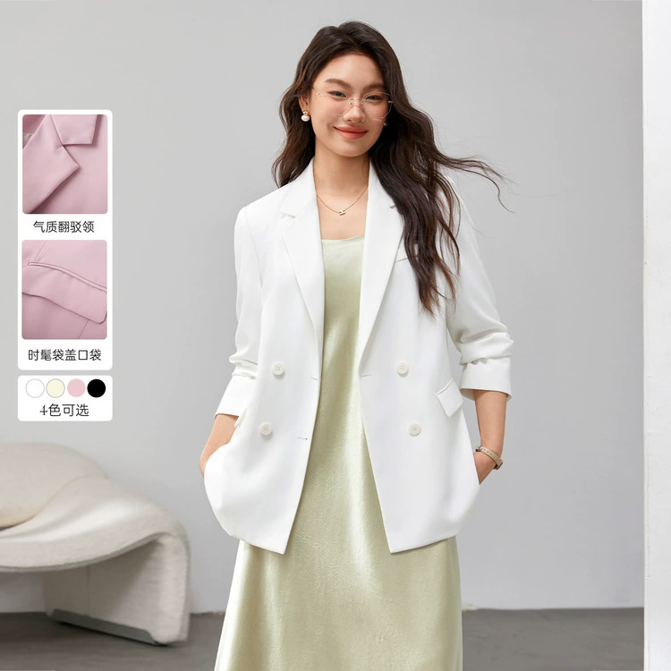 [Легкий стиль, интеллектуальный темпераментный пиджак] Funny Show большой размер женский толстый mm2025 весенний стиль новый