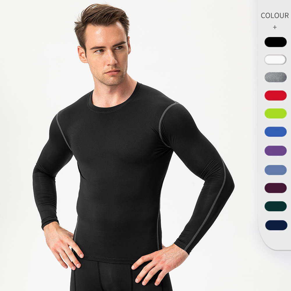 男子紧身训练PRO 运动健身跑步长袖 排汗速干衣长袖衫T恤衣服1019