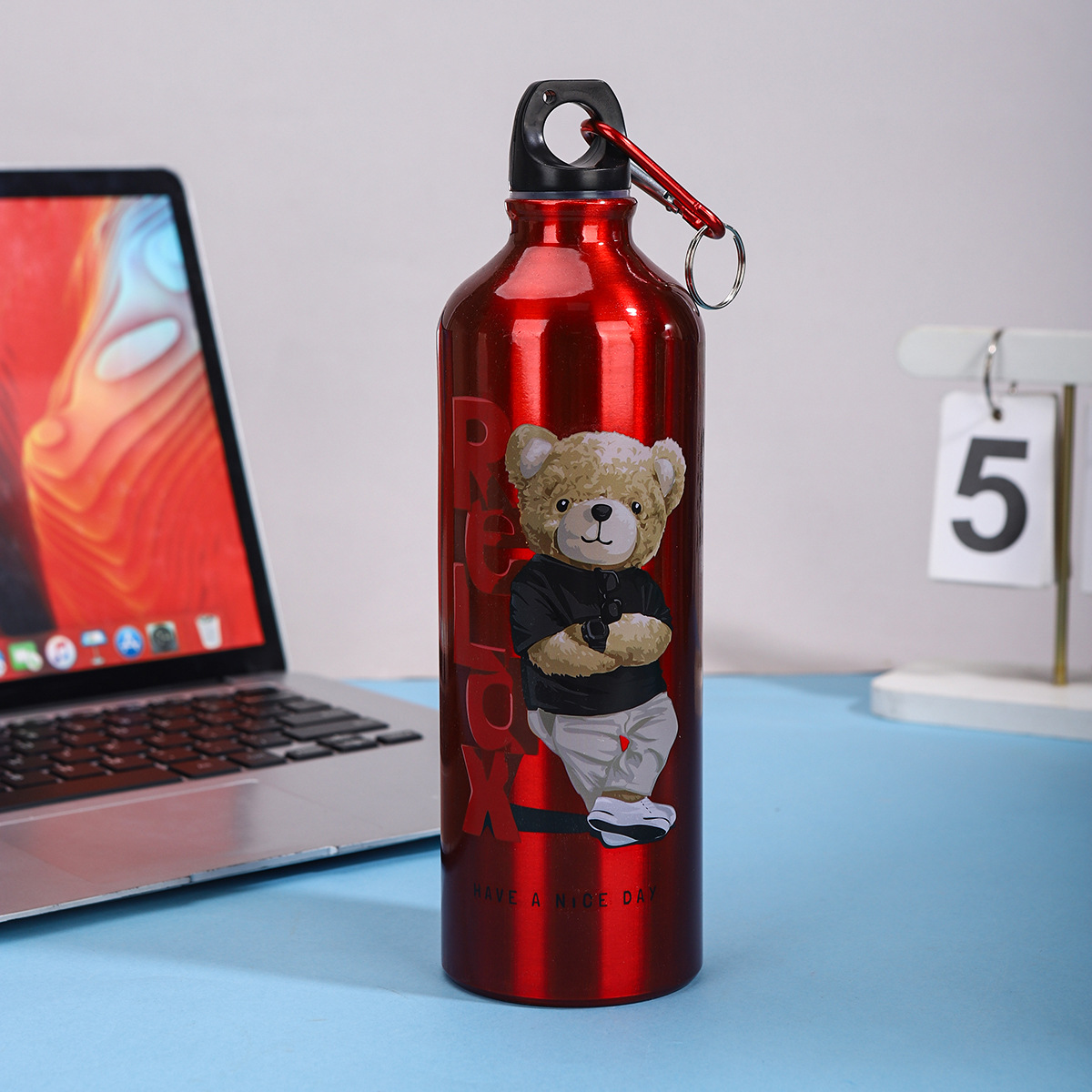 Nuevo simple taza de aluminio portátil de gran capacidad para niños y niñas ciclismo alpinismo botella de regalo taza LOGO al por mayor