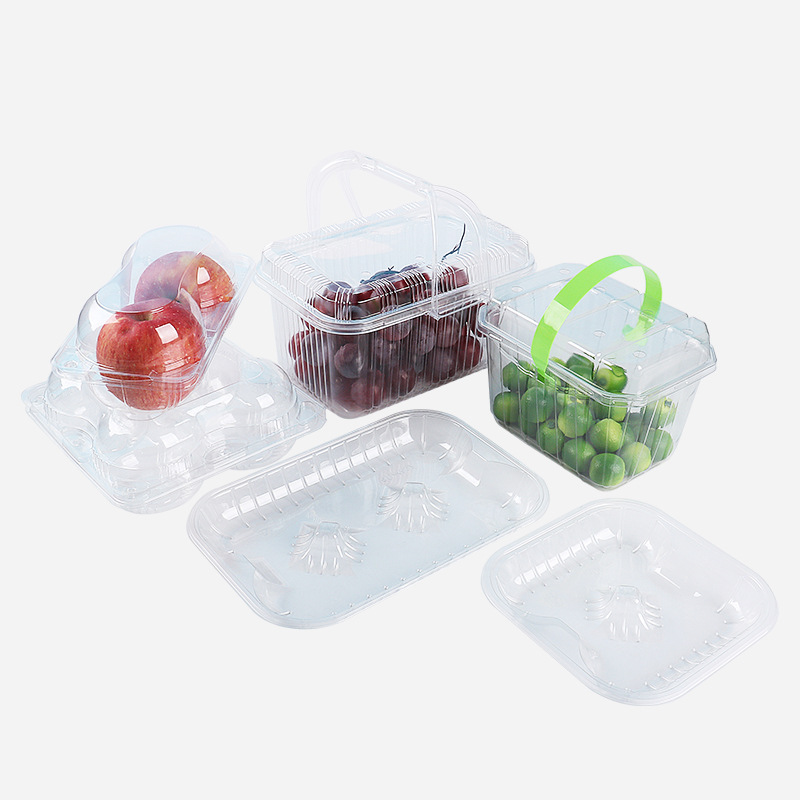 Caja transparente desechable para frutas como fresas, jujubas y cerezas, caja de embalaje para 2-3 libras de frutas.