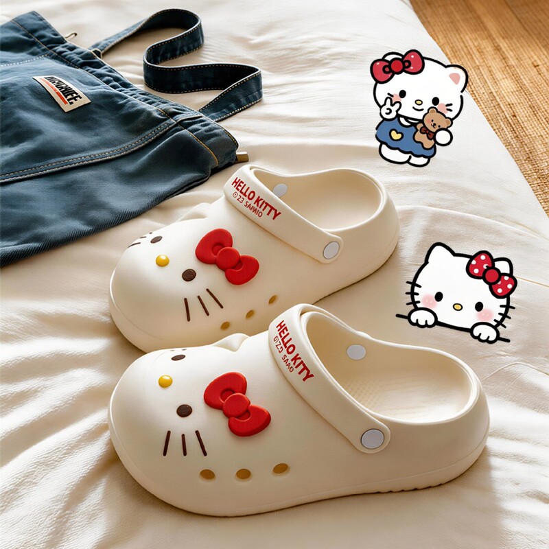 Sanrio Kitty Cat Closed-Toe Sandals, Non-Slip Soft Sole, Odor-Resistant, Cute for Girls, Versatile Cartoon Clogs for Students Sanrio Kitty Cat Closed-Toe Sandals, Non-Slip Soft Sole, Odor-Resistant, Cute for Girls, Versatile Cartoon Clogs for Students