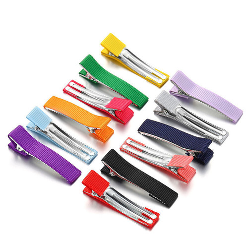 Hair Clips DIY Double Prong Screwed Ribbon Half Bow Duckbill Clips Frizzy Hair Clips Hair Accessories Headwear Accessories Wholesale