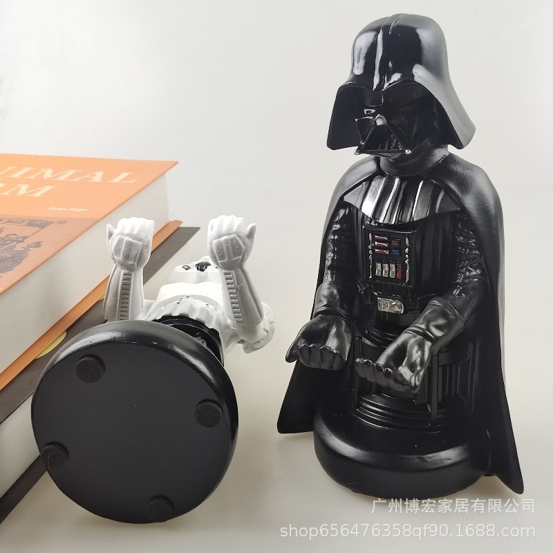Star Wars Black Warrior White Soldier Helmet Adornos Modelo Soporte para teléfono móvil Soporte para teléfono móvil personalizado Soporte para teléfono móvil