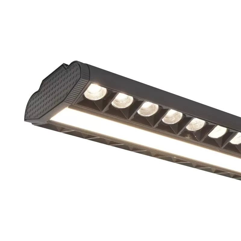 双偏光灯商场超市灯铝材桥便利店光灯点格栅防眩轨道射灯