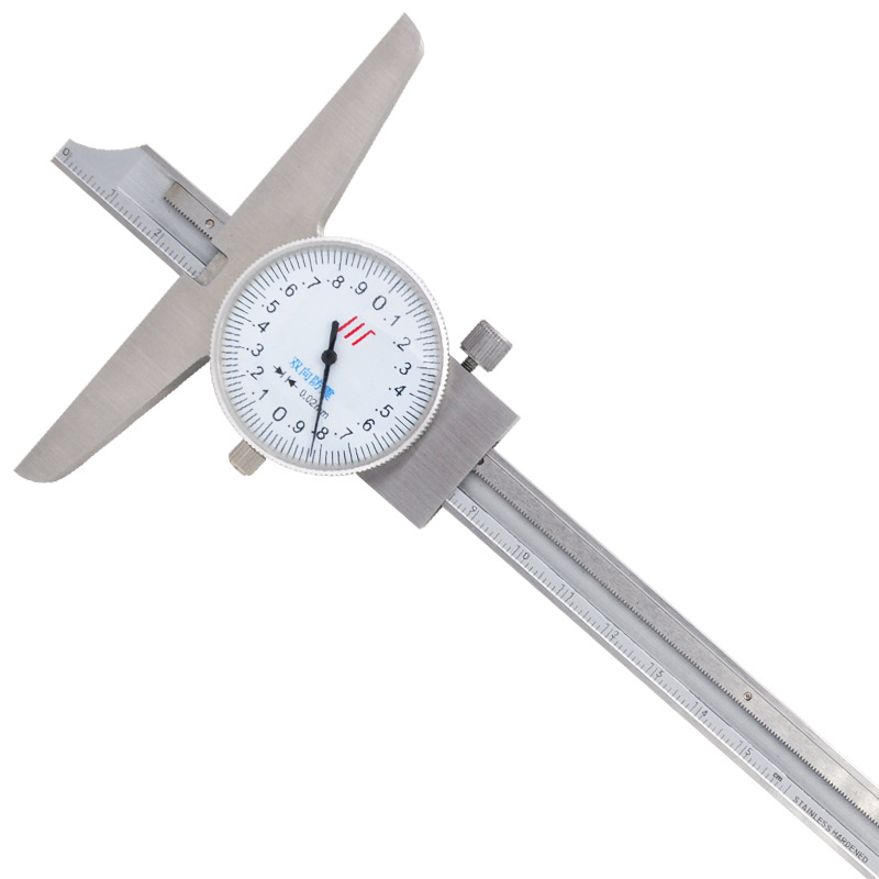 【成量带表深度卡尺】0-150 0-200 0-300精度0.02带表深度卡尺