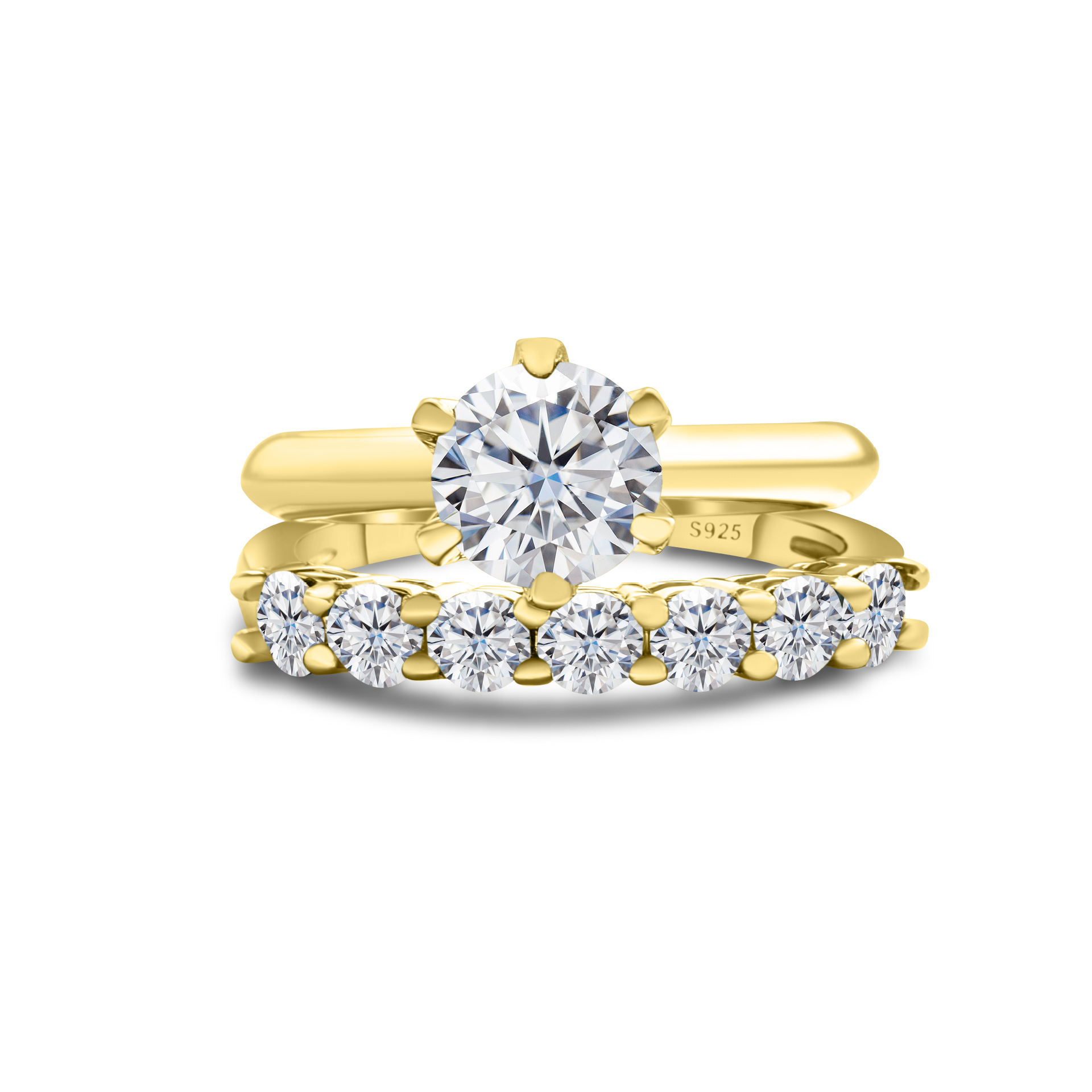 1.7CT anillo de piedra de moissanita oro S925 plata de moissanita conjunto con certificado GRA