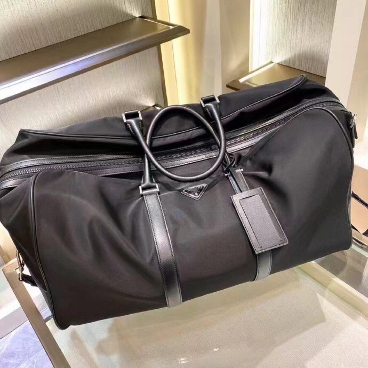 新品首发新款尼龙旅行袋2VC013 进口降落伞布料牛皮旅行包男