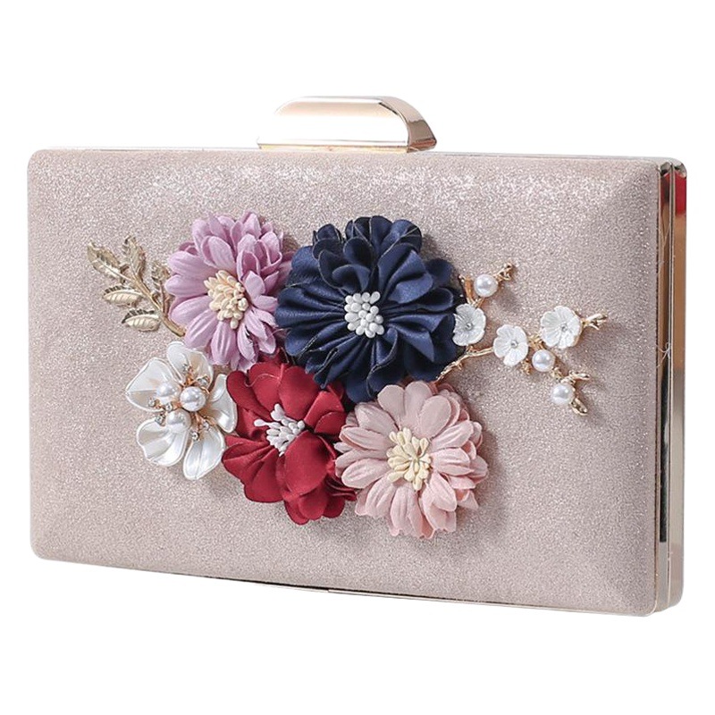 Venta caliente transfronteriza flor con cuentas banquete fiesta noche bolsa de banquete bolsa de vestir bolsa de embrague cheongsam entrega de una sola pieza