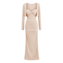 25607-欧美风辣妹性感两件套包臀裙女2025新款修身显瘦吊带连衣裙