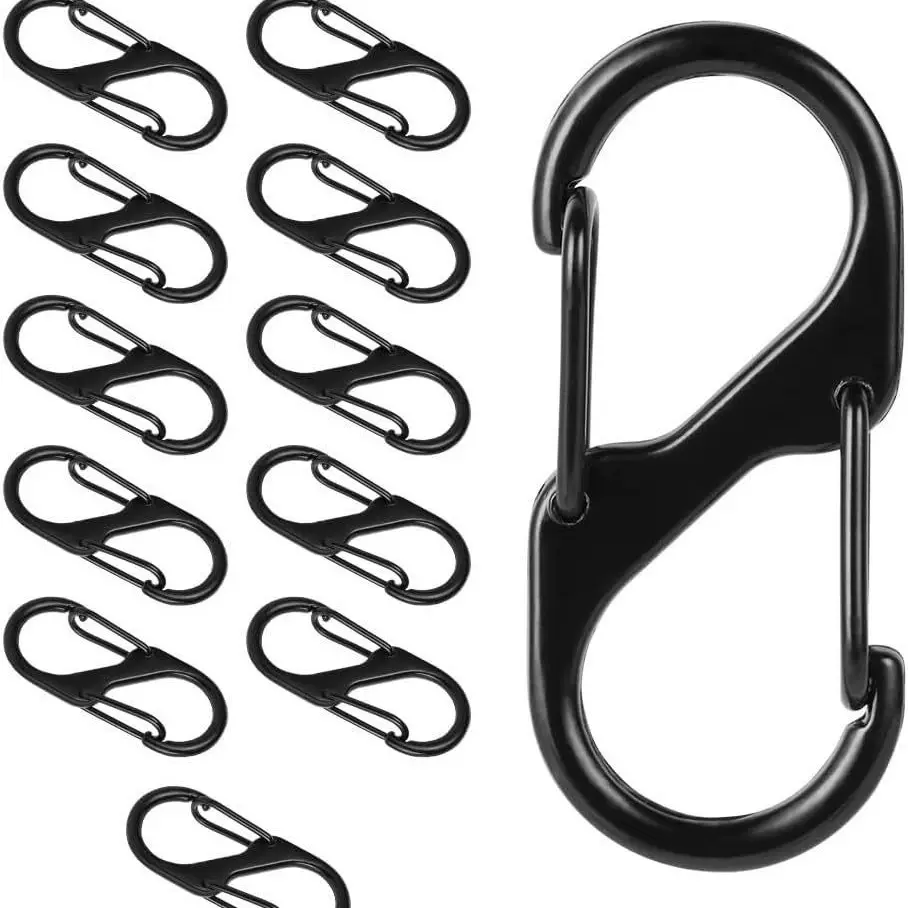 锌合金挂钩S形挂扣8字扣弹簧扣服饰饰品配件登山扣钥匙挂饰