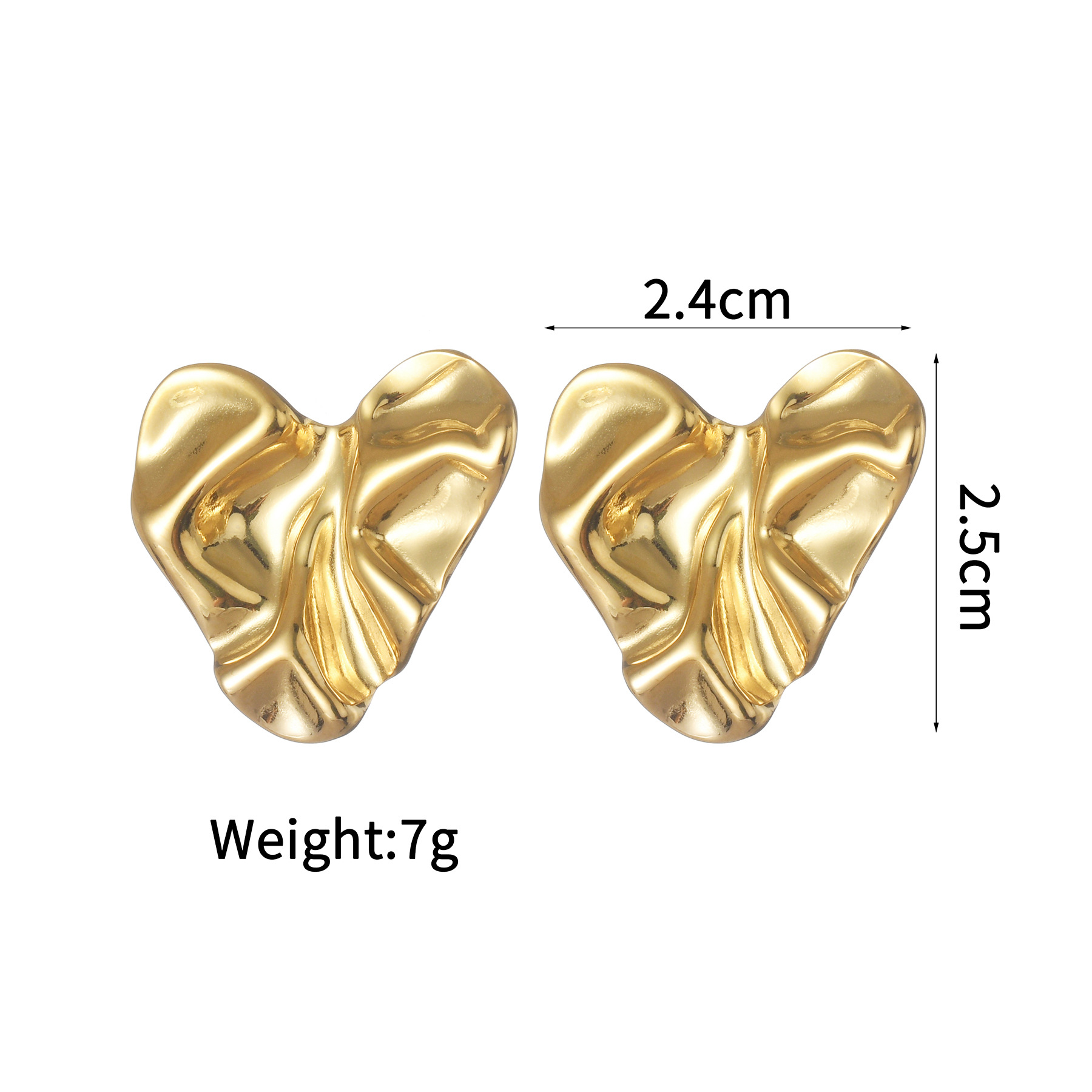 9g Weight PVD Coated Gold Plating Process 201 Stainless Steel Ear Needle Material 18K Real Gold Plated Plating Material Stone-Free Inlay Material Drop Earrings, Ear Studs Classification 1 Pair Quantity Daily Occasion 201 Stainless Steel Material Heart Shape Pattern Women's Gender Retro, IG Style Style Mixed Metal, Plating Craft 1 Pair IG Style Retro Heart Shape Mixed Metal Plating 304 Stainless Steel Drop Earrings Ear Studs 10
