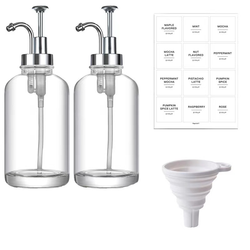 2개의 은색 + 스티커 + 깔때기 + 진주면 포장, 투명