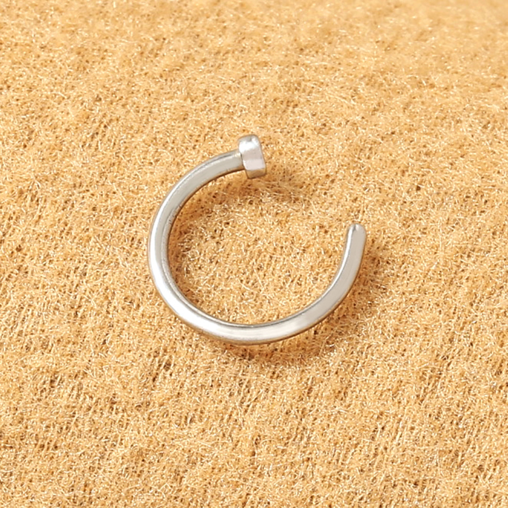 Fashion New Personality Exaggerated Stainless Steel False Nose Ring C-shaped Nose Nail Jewelry display picture 25