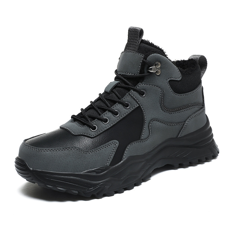 Zapatos de nieve transfronterizos para hombres con terciopelo grueso impermeable calentamiento y protección laboral ligero antideslizante, anti-desgaste, protección de seguridad anti-punción