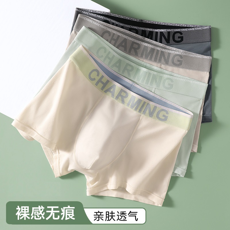 Ropa interior de los hombres modal algodón boxer shorts juventud inconsútil deportes transpirable más tamaño boxer shorts cabeza ropa interior