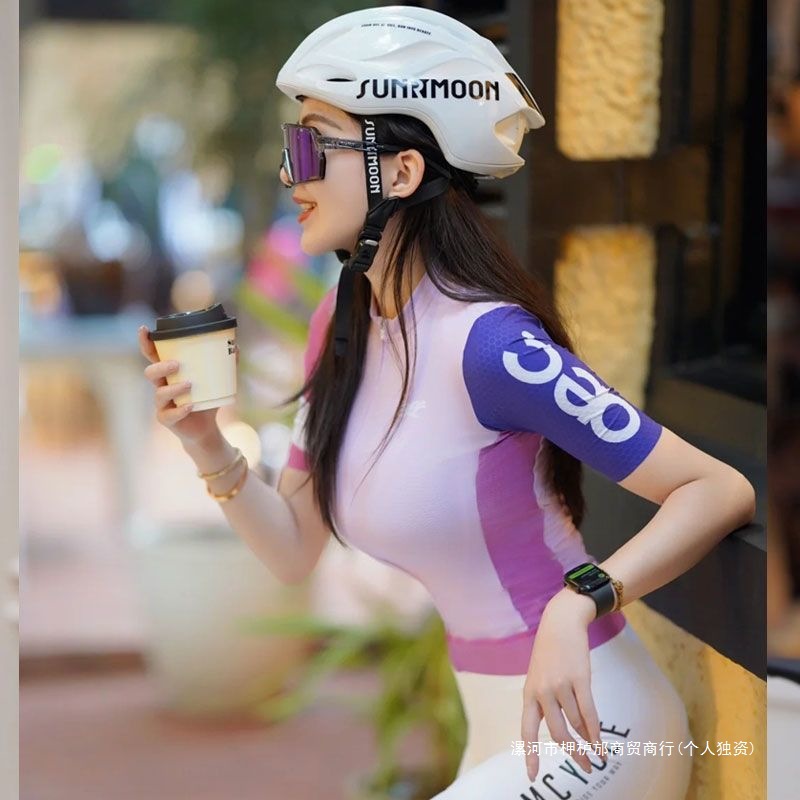 2025 New Spring and Summer Cycling Clothing Women's Summer Short-Sleeved Sun Protection Breathable High-Waist Quick-Drying Road Cycling Top
