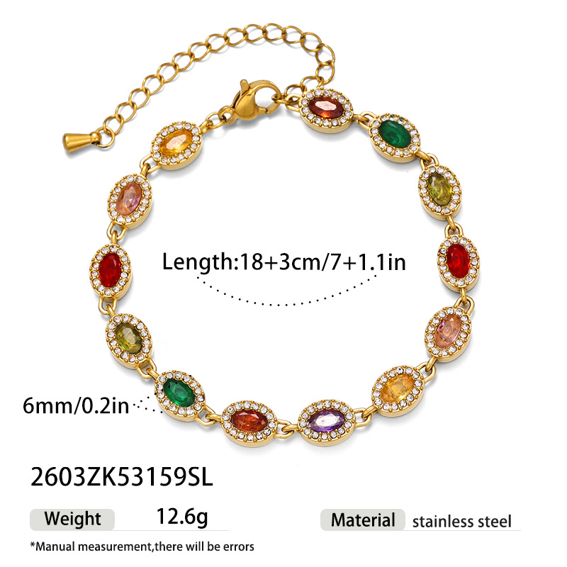 Tina Europa y los Estados Unidos transfronterizos viejos estilos de dinero de acero inoxidable joyas de pulseras de zirconio de color ligero lujo alto sentido de joyas de diamante al por mayor