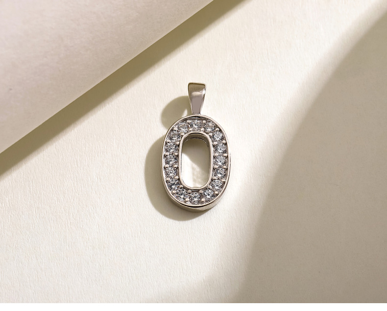1g Weight Pendant Jewelry Making Type 15*8mm Jewelry Making Size Zircon Inlay Material DIY Jewelry Accessories Classification 1 Piece Quantity 925 Sterling Silver Material Number Pattern Modern Style, Classic Style Style 1 Piece 15*8mm 925 Sterling Silver Zircon Number Pendant 1