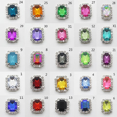 工場直売15x20mm長方形の手縫い爪ドリルエッジ水晶バックルアクリル爪ドリルdiy服飾部品