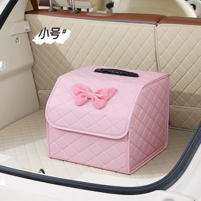 Car Interior Supplies, Car storage bag/box - small-storage-box-with-pink-fan-velvet-bow