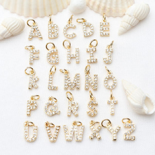 ������С����΢��ʯӢ��26��ĸ����14k��ɫ���diy�Ʒ���