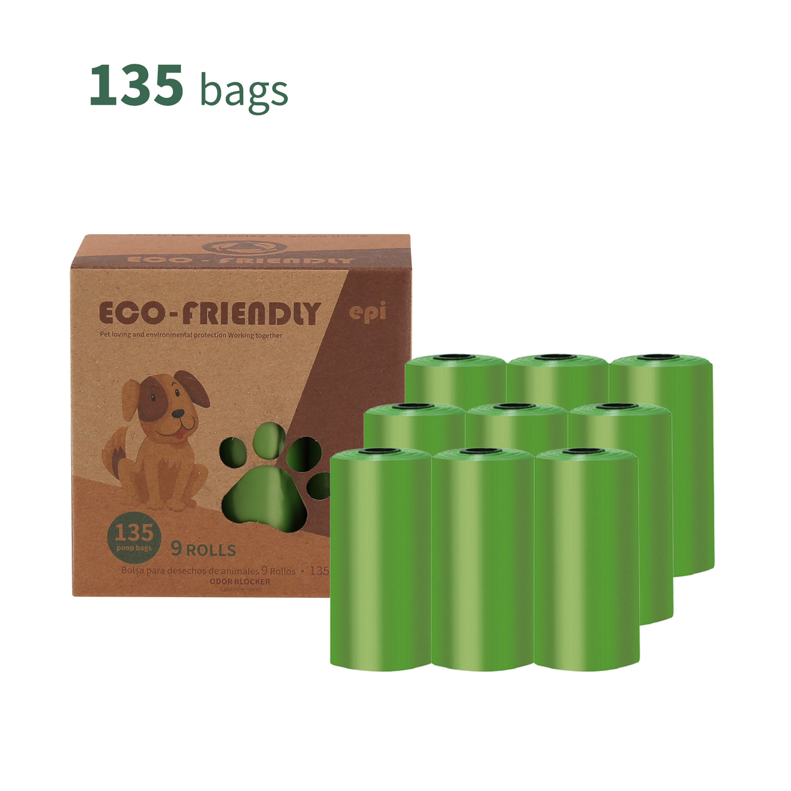 Transfronterizo en stock al por mayor 1,5 Bolsa de basura para mascotas de seda en caja bolsa de caca EPI bolsa de caca degradable bolsa de caca