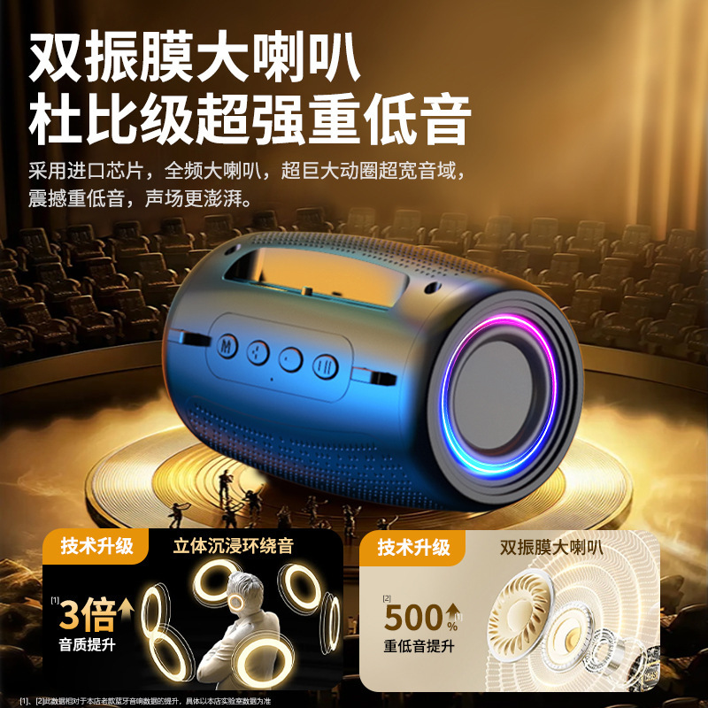 大音量无线蓝牙音响户外便携式大音量插卡迷你款超重低音炮小音箱|undefined