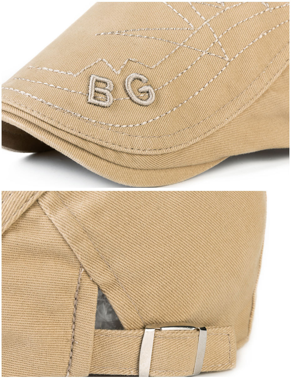 Neue Mode Entenzunge Baumwolle bestickt für Herren Freizeit Sonnenschutz Maler Baskenmütze Vorwärtshut Frühling und Herbst_voghion.com