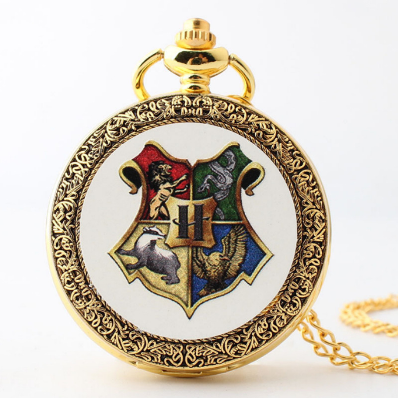 Cross-Mirror Foreign Trade Hogwarts School of Witchcraft and Wizardry School Badge Golden Large Pocket Watch Harry Potter Retro Pocket Watch Batch Cross-Mirror Foreign Trade Hogwarts School of Witchcraft and Wizardry School Badge Golden Large Pocket Watch Harry Potter Retro Pocket Watch Batch