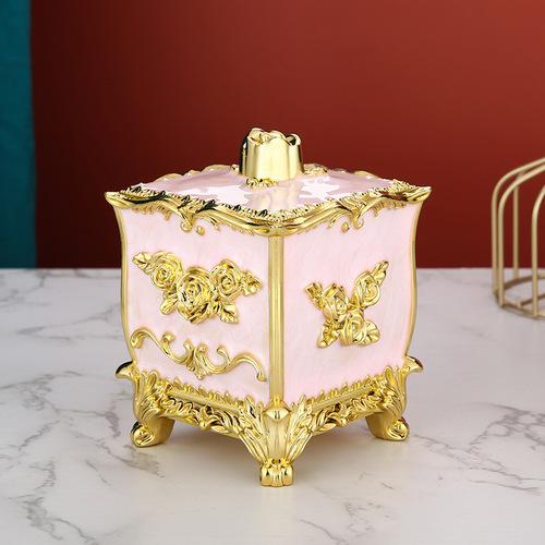 European-style toothpick box, home living room coffee table, light luxury cotton swab box, creative individual fashion trend hotel Instagram decoration