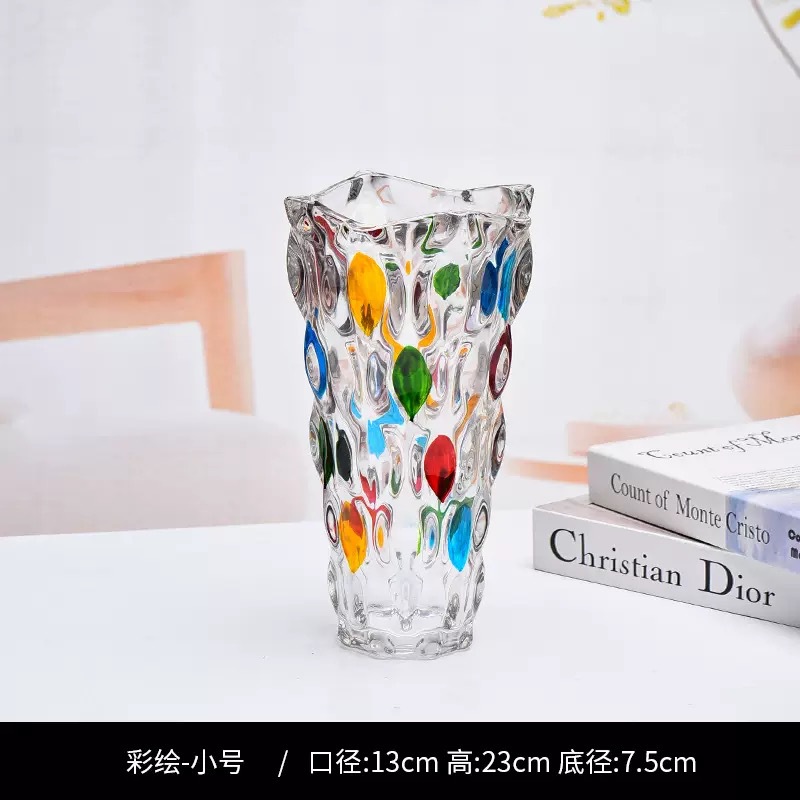 Nórdico creativo ondas vasos de vidrio transparente flores hidropónicas caseras rosa lirio sala de estar decoración floral de suelo