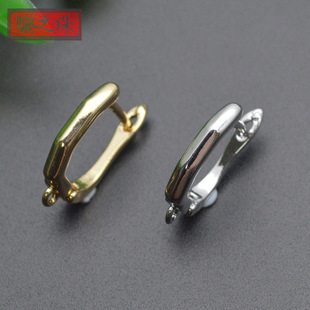 DIY earrings jewelry accessories simple style color retention electroplating 18K gold silver U-shaped ear clip ear hook