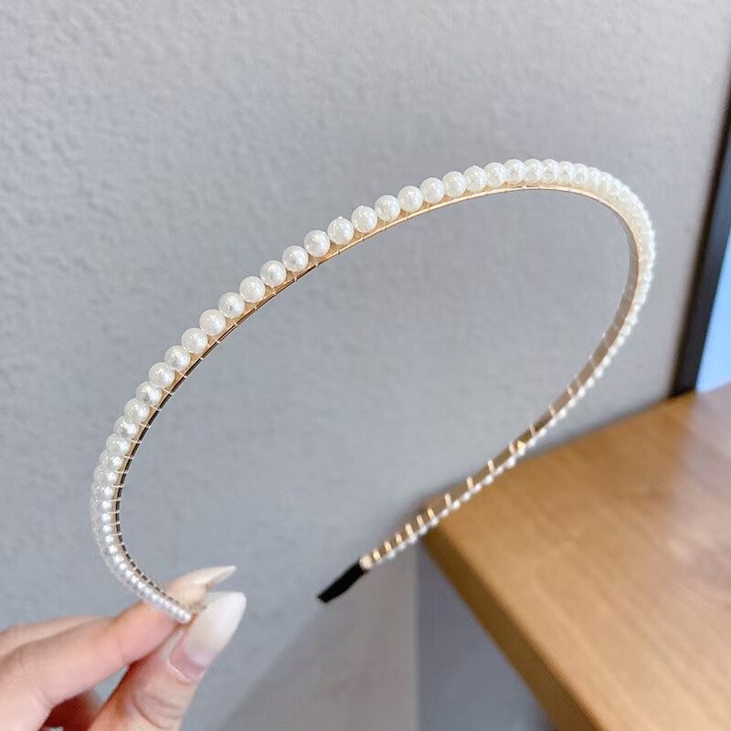 高級模造パールヘッドバンド、スーパーフェアリーヘッドバンド、ネットセレブヘアピン、シンプルで万能なヘッドバンド、気質ヘアアクセサリー|undefined