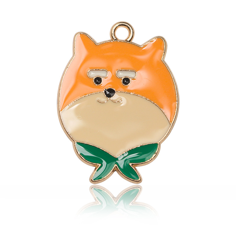 노란색 개 기름 떨어지는 펜던트 1개 26.5*20mm2.7g