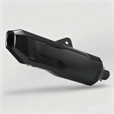 Motorcycle modified exhaust pipe special-shaped small four corners CBR650 ZX-4R MT15 KTM 390 790 ADV (Motorcycle exhaust pipe) - special-shaped-four-corner-black-body-carbon-head-laser
