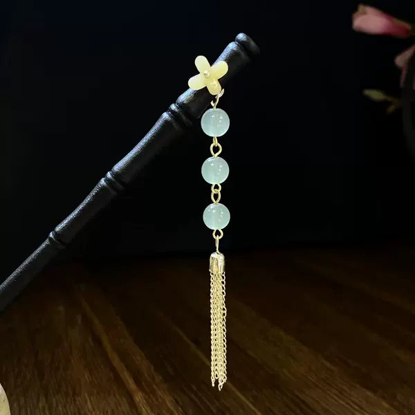 Simple wooden hairpin 5519