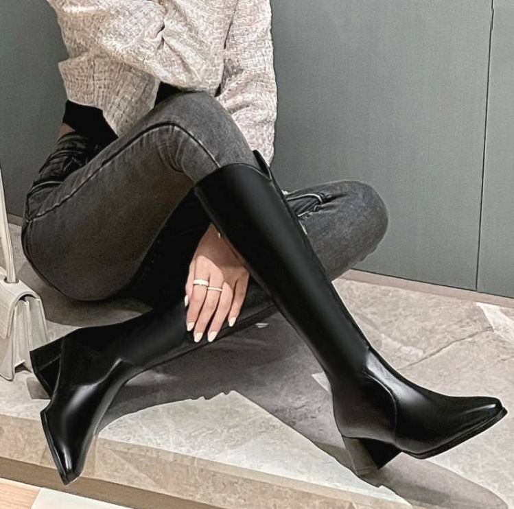 2025 Winter Mid-Heel Over-The-Knee Boots Small Size 32 33 Large Size 40-54 Size Foreign Trade Cross-Border High Boots for Women 2025 Winter Mid-Heel Over-The-Knee Boots Small Size 32 33 Large Size 40-54 Size Foreign Trade Cross-Border High Boots for Women