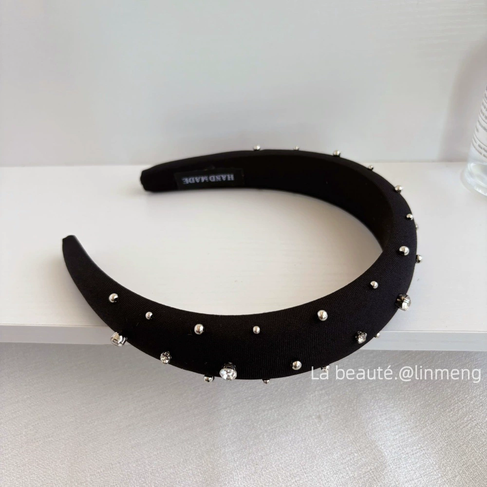 Ободок (стиль Chanel) — черная лента и широкий палитра цветов, элегантный корейский дизайн
