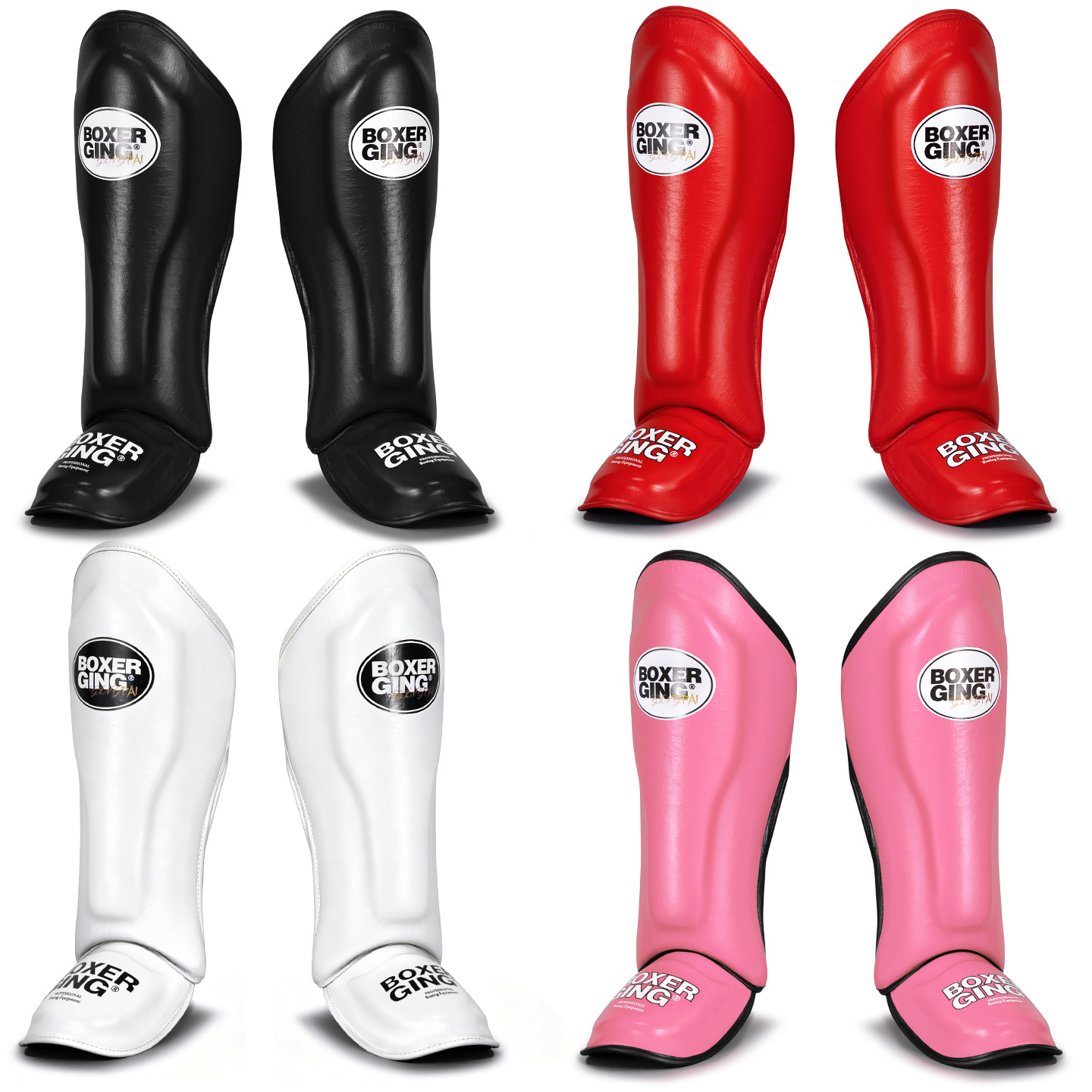 Professional Muay Thai leg guards for Sanda combat training, real cowhide latex protective gear for adults, men and women