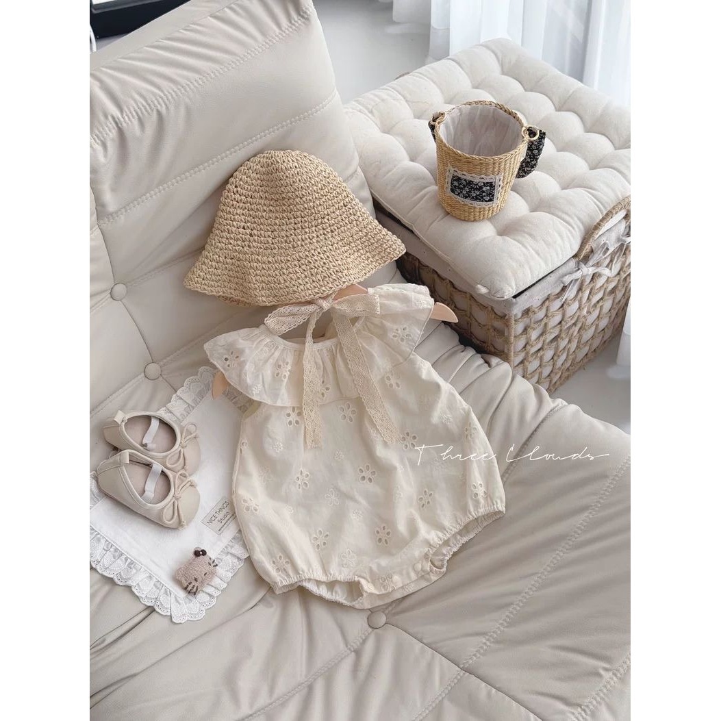 Bebé bebé verano princesa mamelucos ropa de luna llena bebé flor hueca súper lindo estilo delgado fuera de pedo